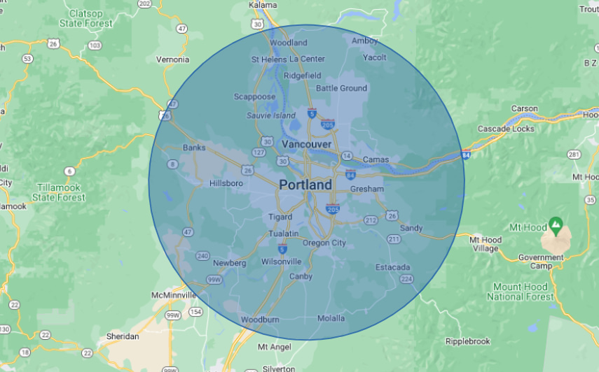 A map of Portland Oregon